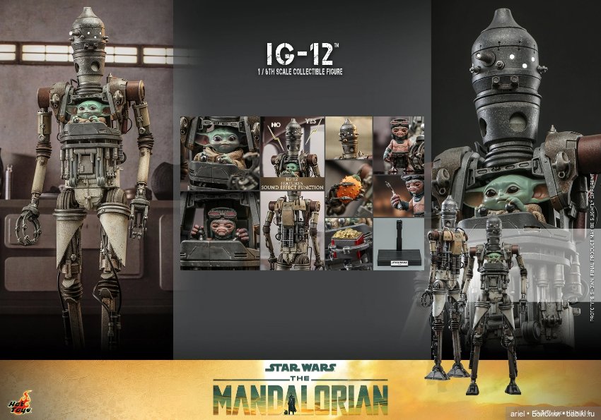 Hot Toys анонсировали фигурку дроида IG-12 с Грогу и Анзелланским кузнецом по мотивам 3 сезона сериала «Мандалорец» (фото 10)