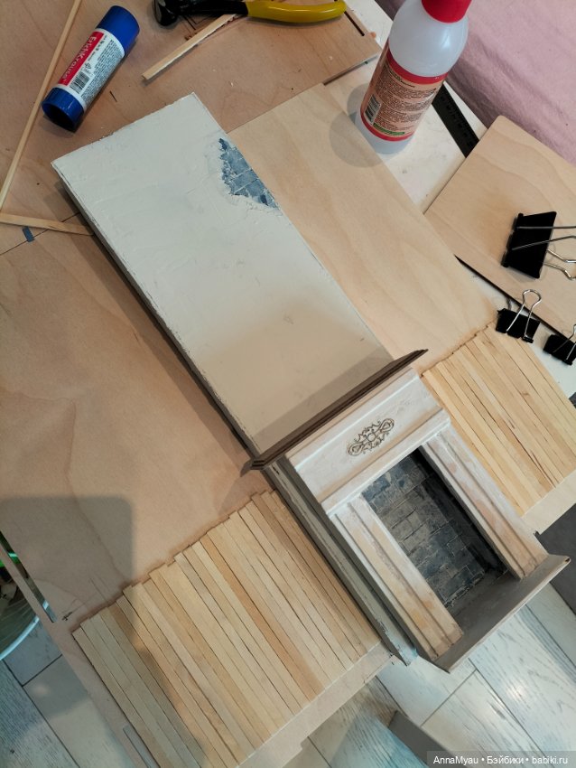 Камин и стены в румбокс "гостиная в паучем тупике" (фото 7)