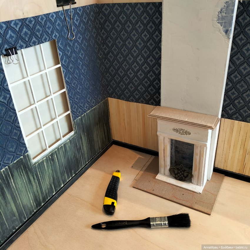 Камин и стены в румбокс "гостиная в паучем тупике" (фото 10)