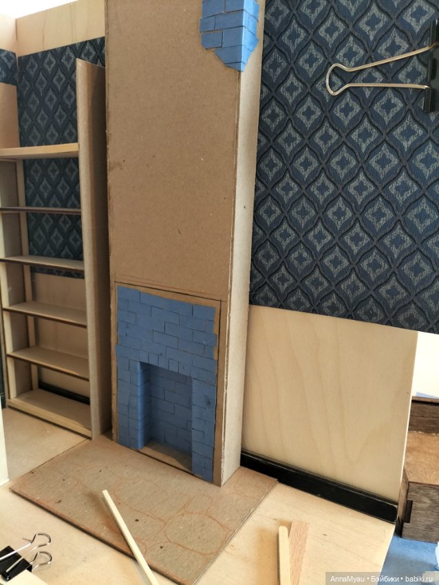 Камин и стены в румбокс "гостиная в паучем тупике" (фото 3)