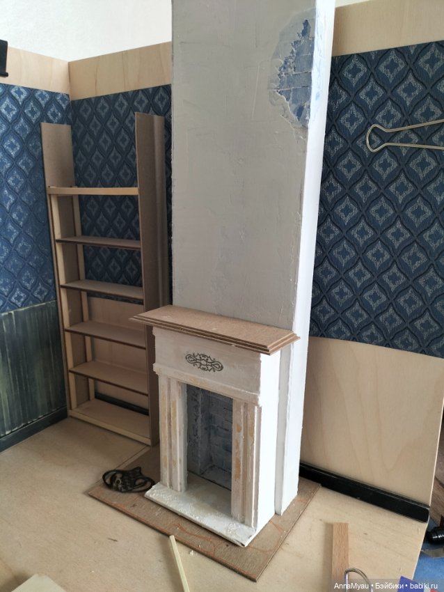 Камин и стены в румбокс "гостиная в паучем тупике" (фото 6)