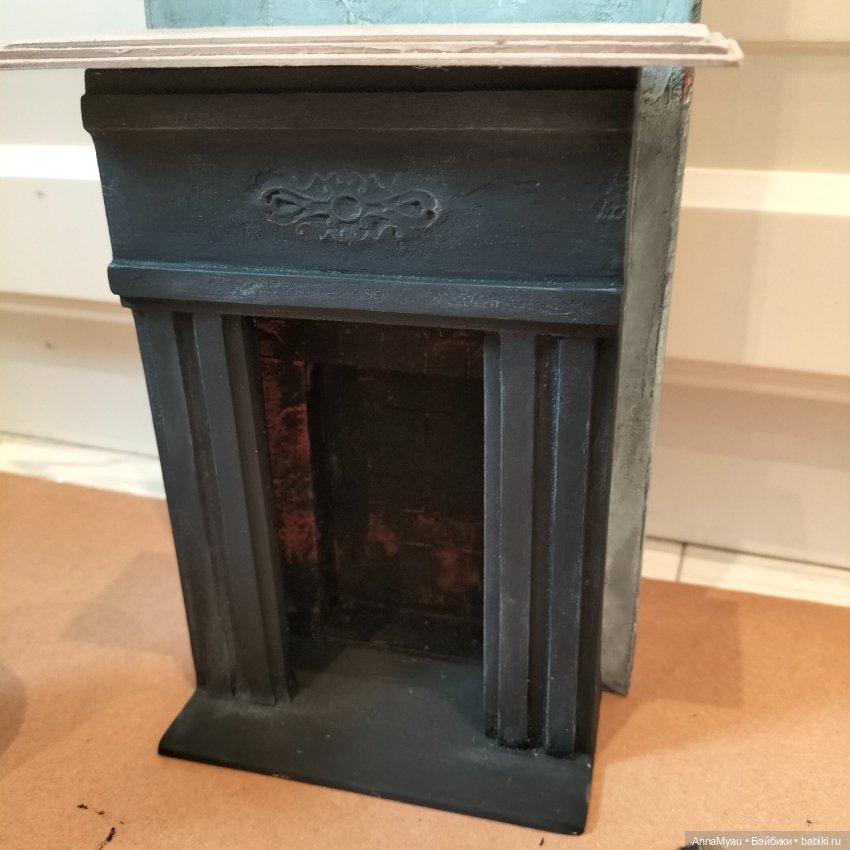 Камин в гостиной в Паучем тупике - покраска (фото 8)