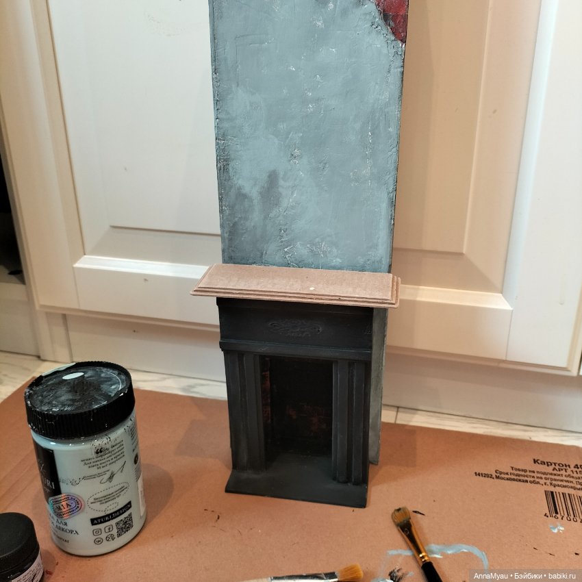 Камин в гостиной в Паучем тупике - покраска (фото 6)