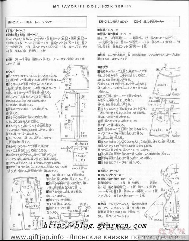 Журнал с выкройками для кукол ТАКАРА и похожих часть 1