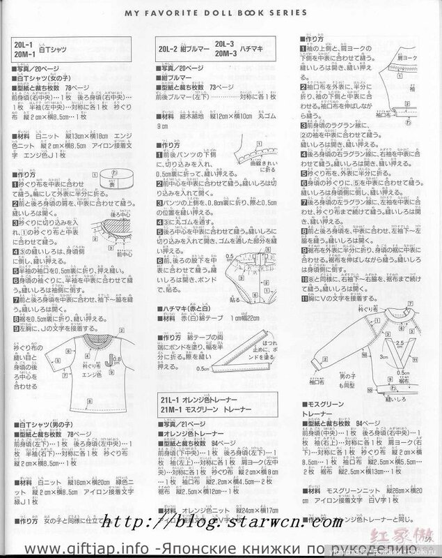 Журнал с выкройками для кукол ТАКАРА и похожих часть 1