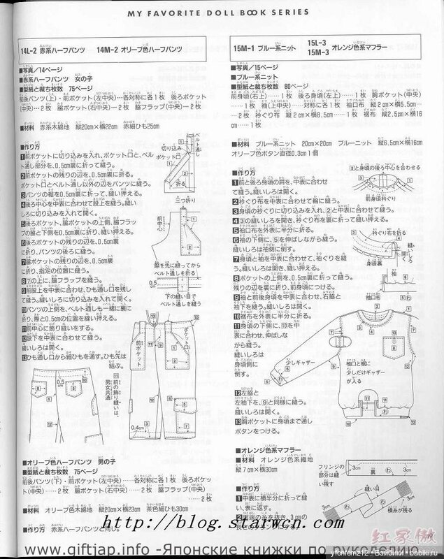 Журнал с выкройками для кукол ТАКАРА и похожих часть 1