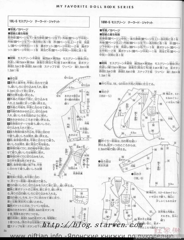 Журнал с выкройками для кукол ТАКАРА и похожих часть 1