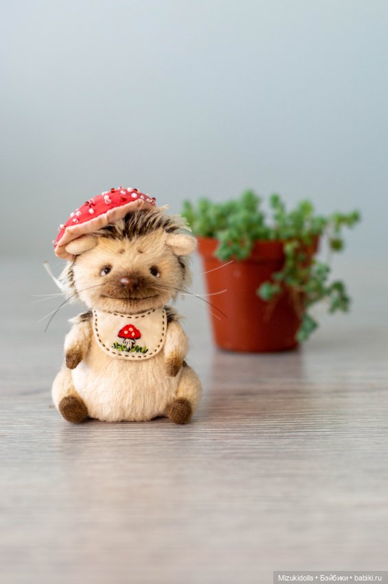 Грибные ёжики — Авторские мишки Тедди и друзья: фото (фото 8)