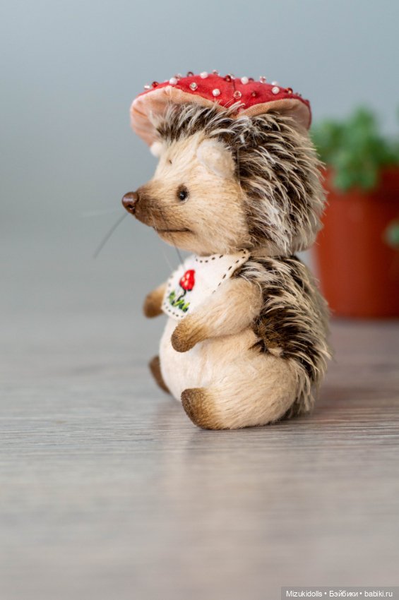 Грибные ёжики — Авторские мишки Тедди и друзья: фото (фото 10)