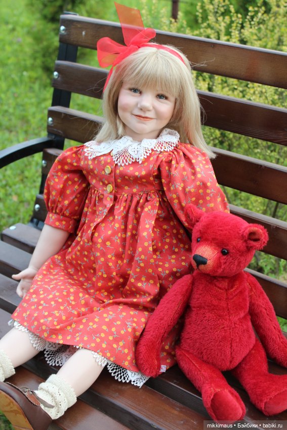 Кукла с мишкой. Мони Ingrid Grabher (фото 6)