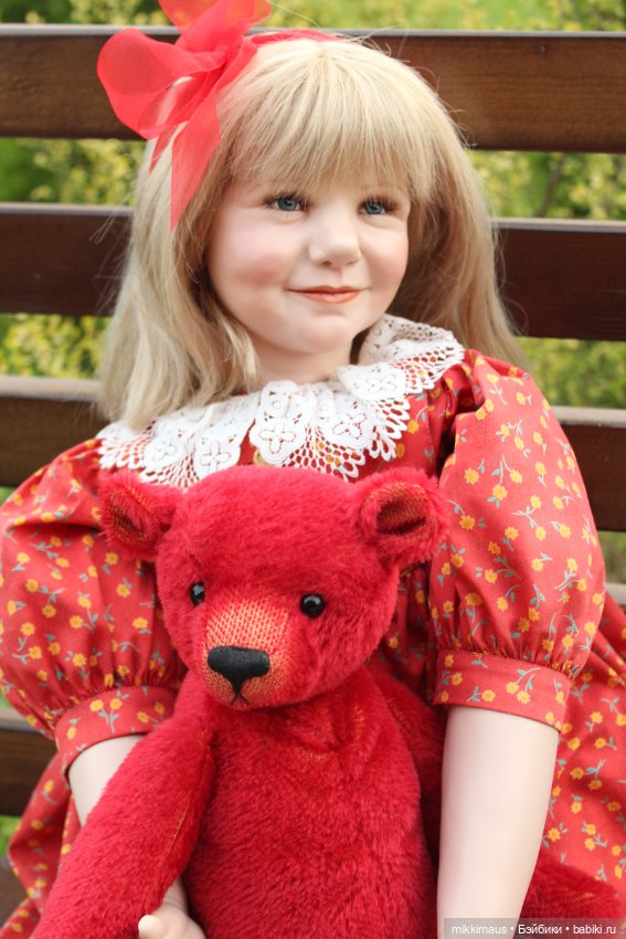Кукла с мишкой. Мони Ingrid Grabher (фото 5)