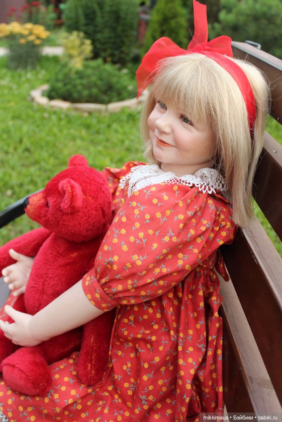 Кукла с мишкой. Мони Ingrid Grabher (фото 9)