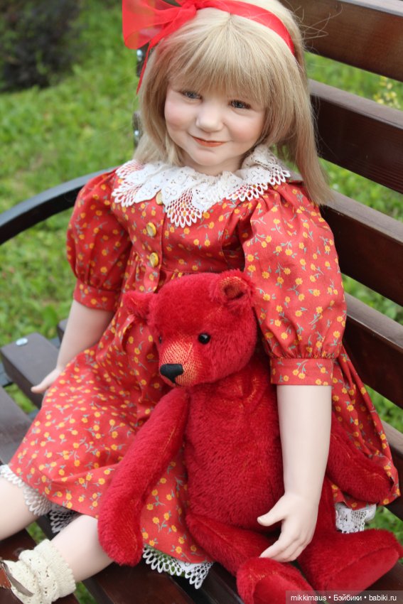 Кукла с мишкой. Мони Ingrid Grabher (фото 7)