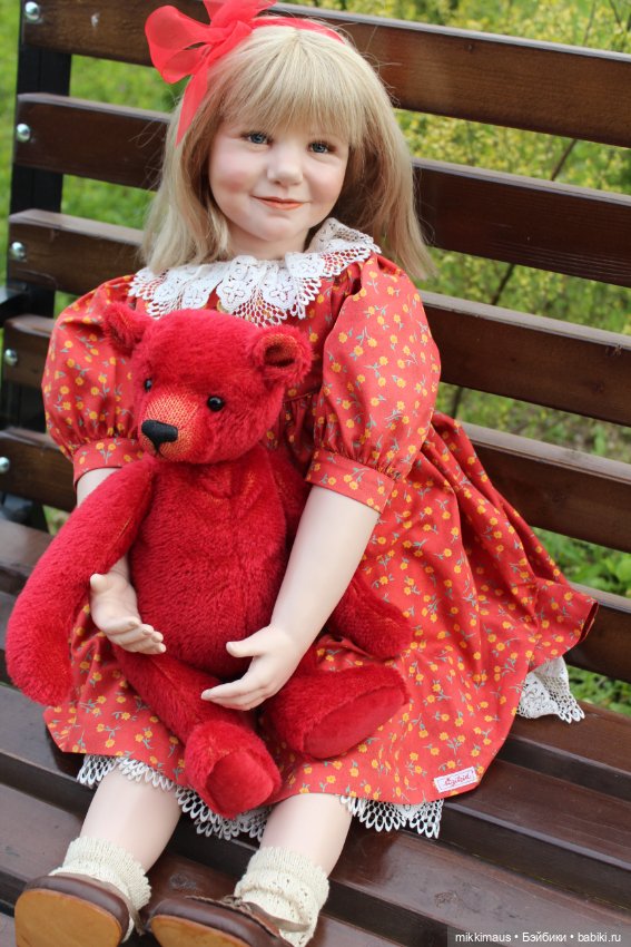 Кукла с мишкой. Мони Ingrid Grabher (фото 3)