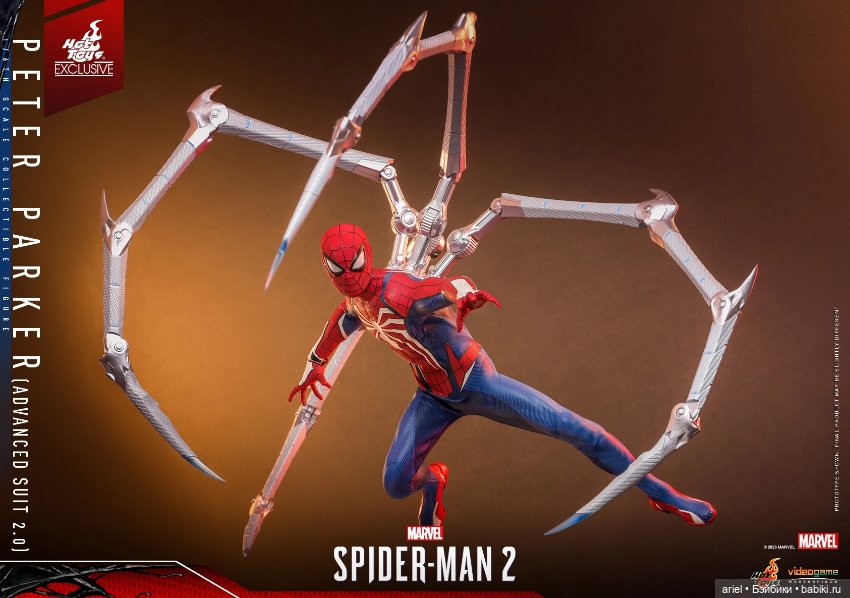 Hot Toys анонсировали эксклюзивную фигурку Питера Паркера (усовершенствованный костюм 2.0) по мотивам игры "Marvel's Spider-Man 2" (фото 7)