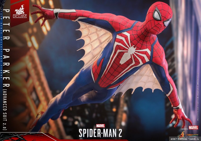 Hot Toys анонсировали эксклюзивную фигурку Питера Паркера (усовершенствованный костюм 2.0) по мотивам игры "Marvel's Spider-Man 2" (фото 4)