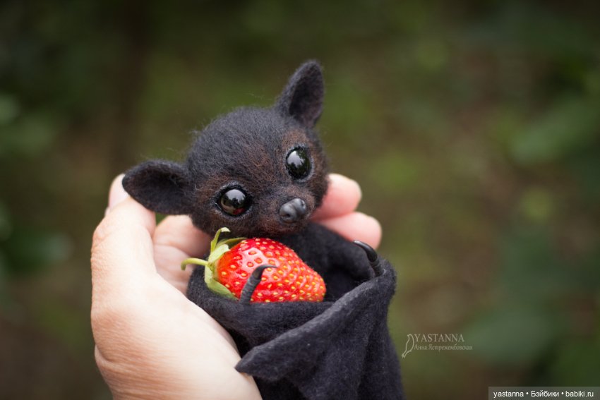 Летучий лисенок — Валяные игрушки из шерсти: сухое валяние