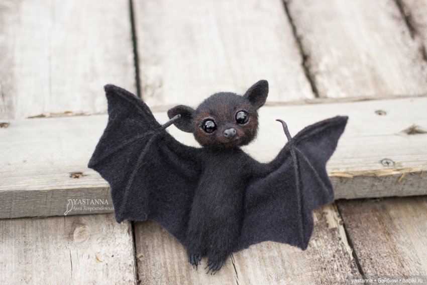 Летучий лисенок — Валяные игрушки из шерсти: сухое валяние