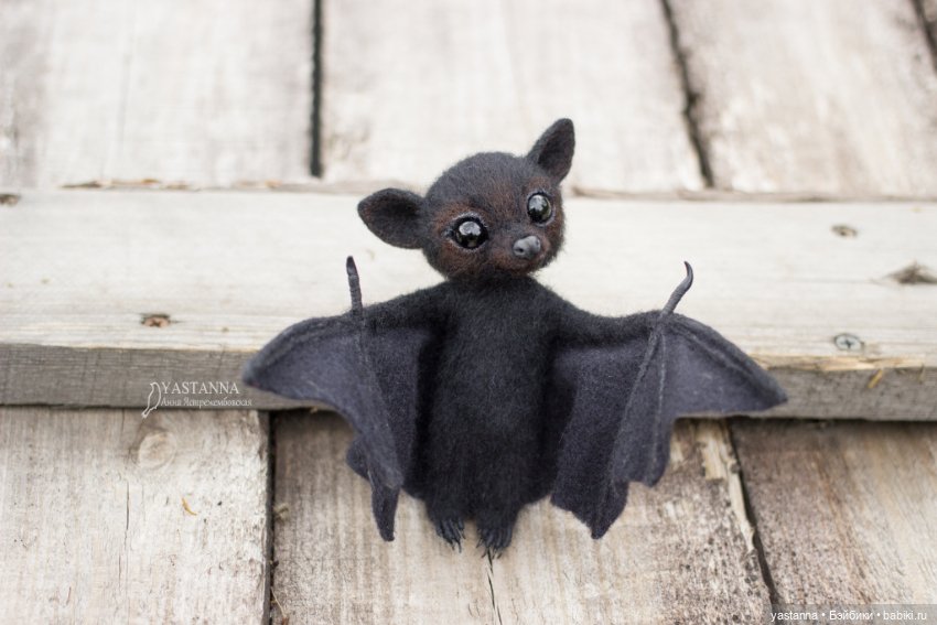 Летучий лисенок — Валяные игрушки из шерсти: сухое валяние