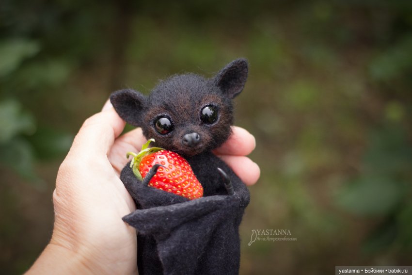 Летучий лисенок — Валяные игрушки из шерсти: сухое валяние