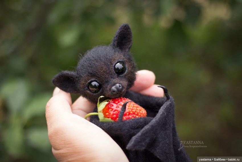 Летучий лисенок — Валяные игрушки из шерсти: сухое валяние