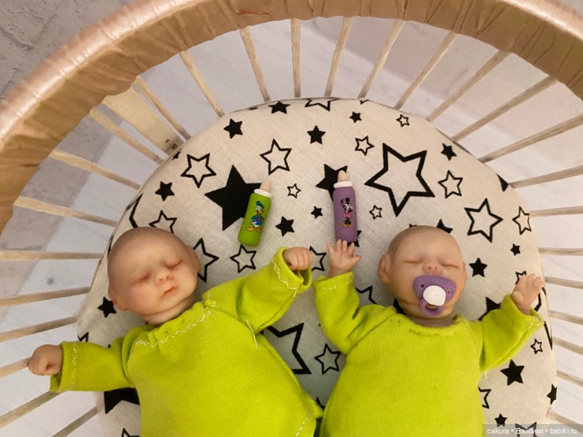 Двойня 👼👼 — Авторские миниатюрные куклы: лепка