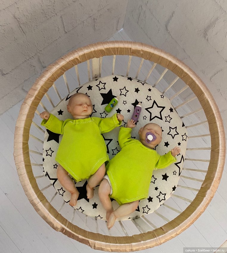 Двойня 👼👼 — Авторские миниатюрные куклы: лепка