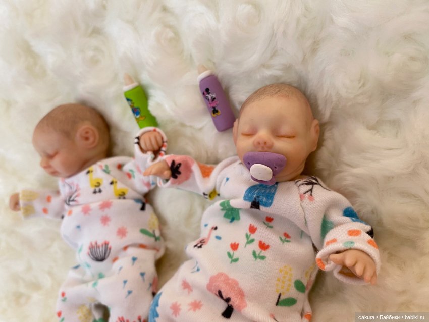 Двойня 👼👼 — Авторские миниатюрные куклы: лепка (фото 3)