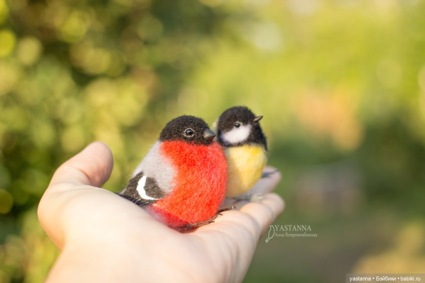 Мини птички — Валяные игрушки из шерсти: сухое валяние (фото 3)