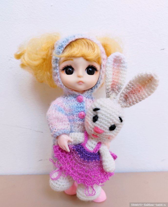 Мини зайчонок по МК известного мастера (фото 3)