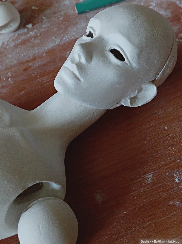 Процесс над куклой 06 — Авторские шарнирные куклы своими руками: лепка (фото 6)