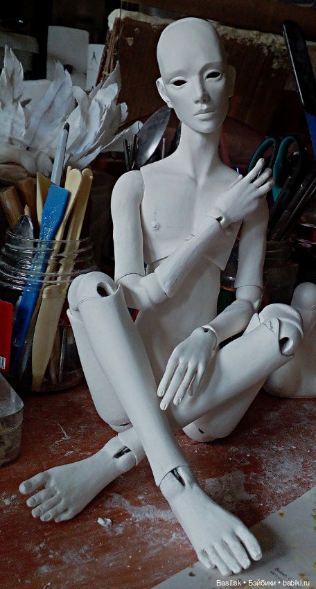 Процесс над куклой 06 — Авторские шарнирные куклы своими руками: лепка