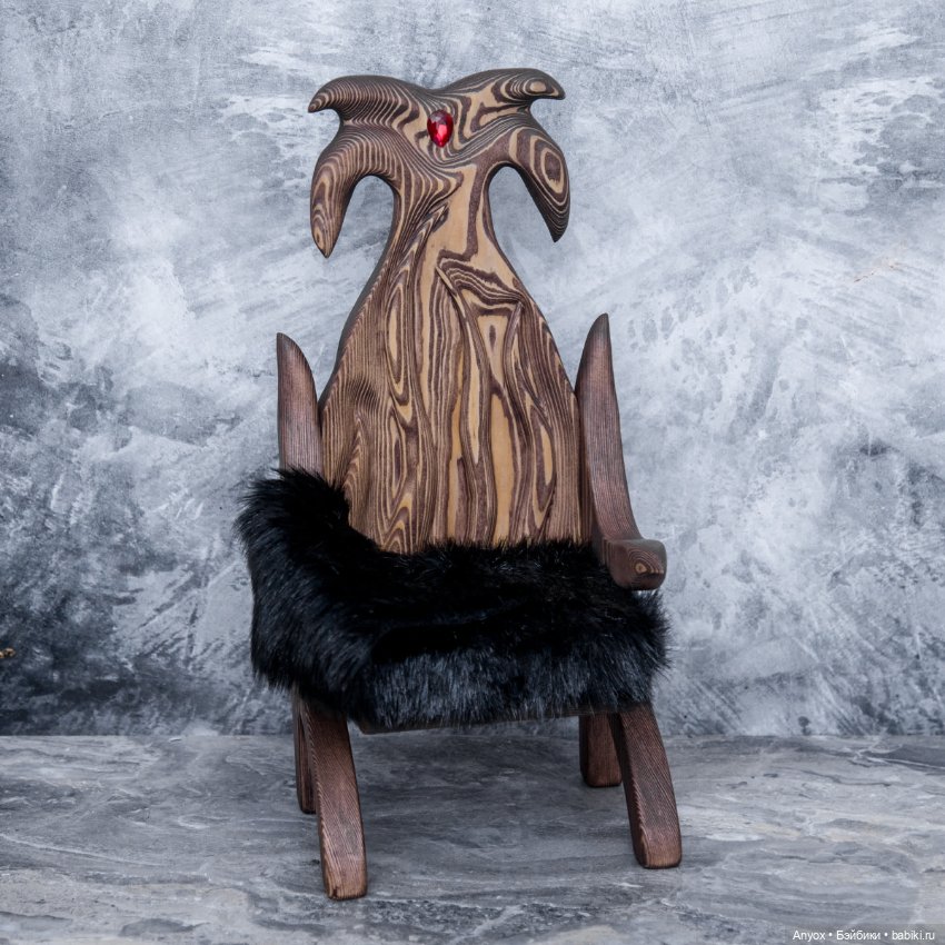 Деревянный трон — Мебель для кукол и домиков: фото