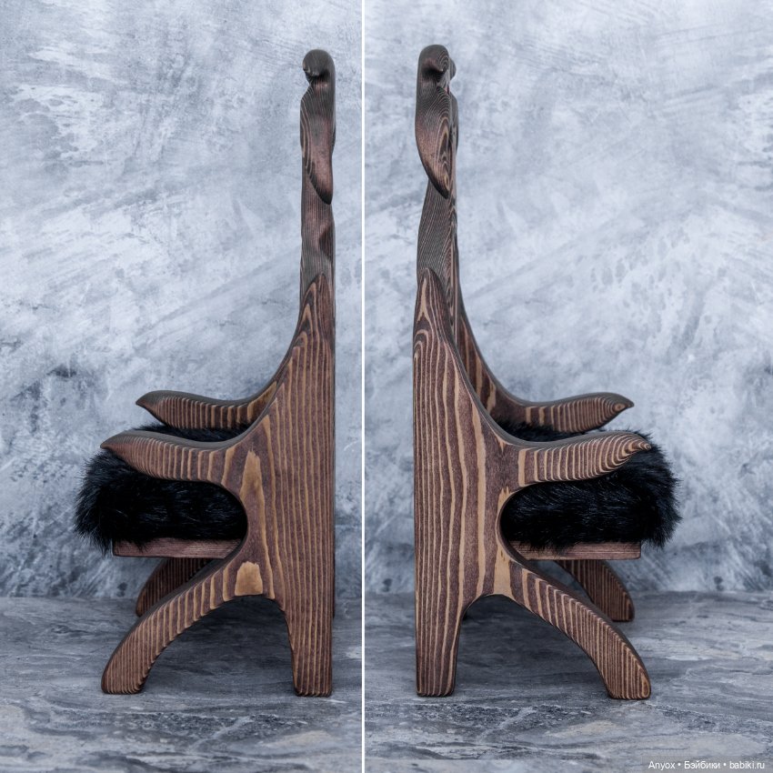 Деревянный трон — Мебель для кукол и домиков: фото