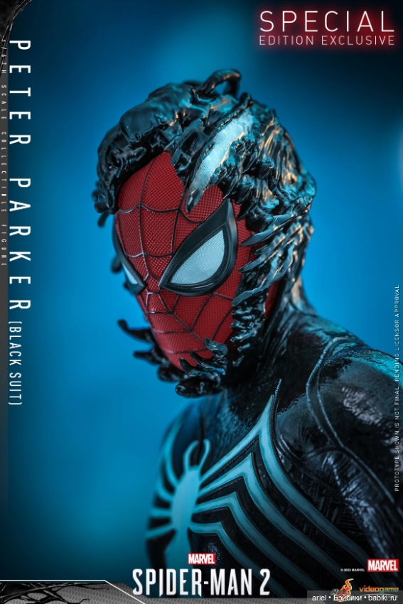 Hot Toys анонсировали фигурку Питера Паркера (в чёрном костюме) по мотивам игры "Marvel’s Spider-Man 2" (фото 9)