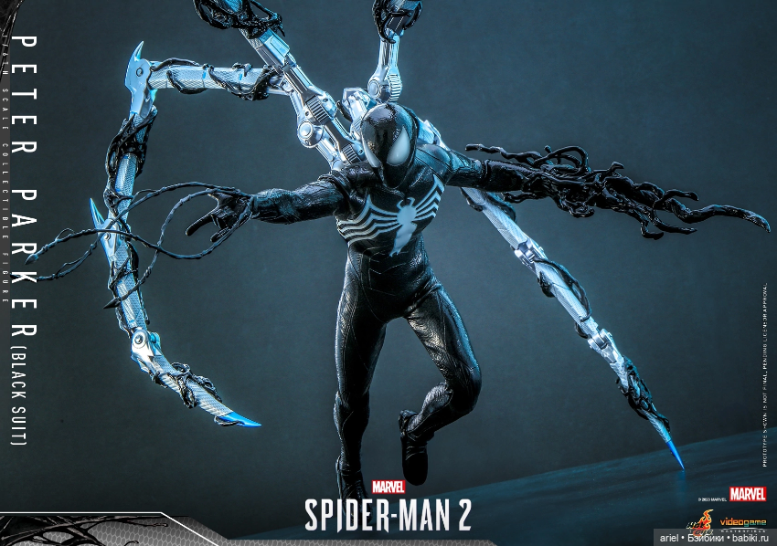 Hot Toys анонсировали фигурку Питера Паркера (в чёрном костюме) по мотивам игры "Marvel’s Spider-Man 2" (фото 7)