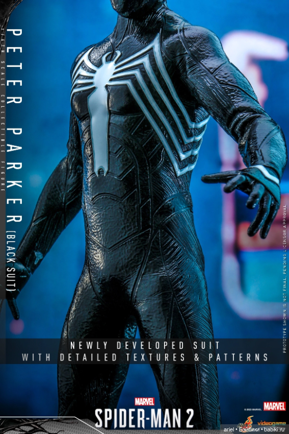 Hot Toys анонсировали фигурку Питера Паркера (в чёрном костюме) по мотивам игры "Marvel’s Spider-Man 2" (фото 8)