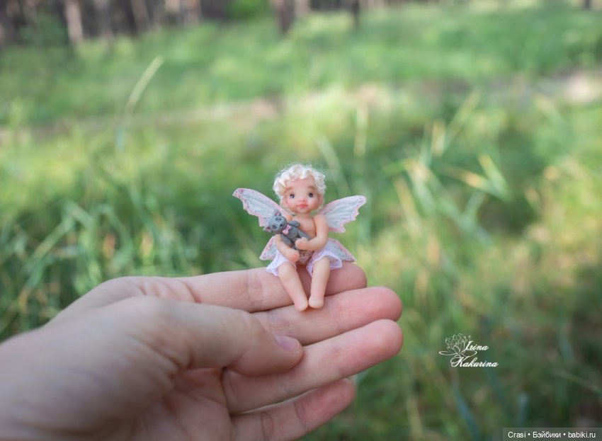 Феечка в лесу — Авторские миниатюрные куклы: лепка (фото 4)