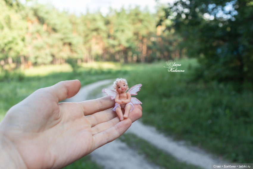 Феечка в лесу — Авторские миниатюрные куклы: лепка (фото 2)