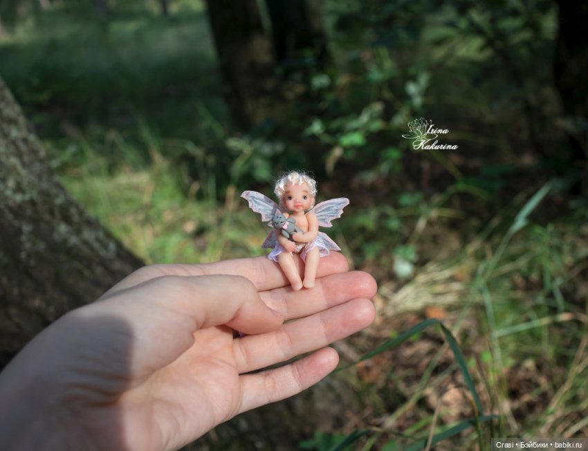 Феечка в лесу — Авторские миниатюрные куклы: лепка (фото 5)