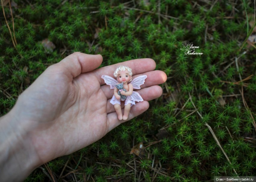 Феечка в лесу — Авторские миниатюрные куклы: лепка (фото 10)