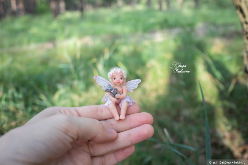 Феечка в лесу — Авторские миниатюрные куклы: лепка (фото 3)