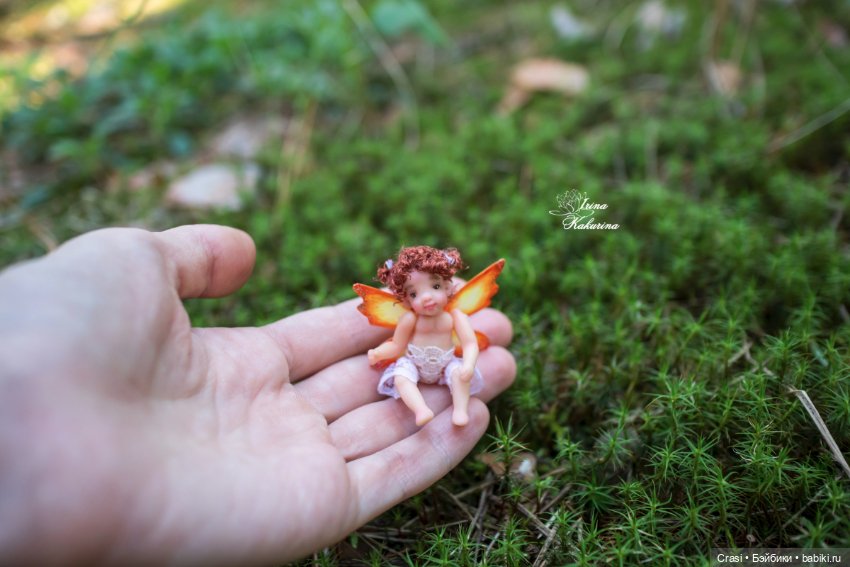 Крошечная фея на ладошке — Авторские миниатюрные куклы: лепка (фото 6)