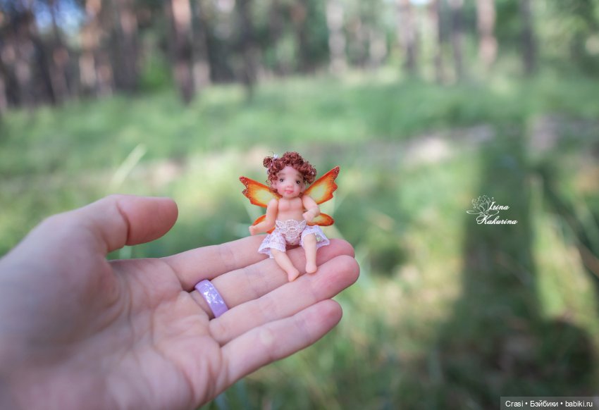 Крошечная фея на ладошке — Авторские миниатюрные куклы: лепка (фото 2)