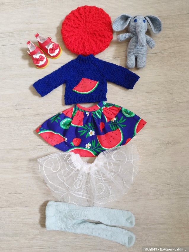Комплект одежды для кукол Паола Рейна "Арбузные дольки"