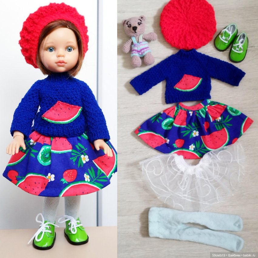 Комплект одежды для кукол Паола Рейна "Арбузные дольки"