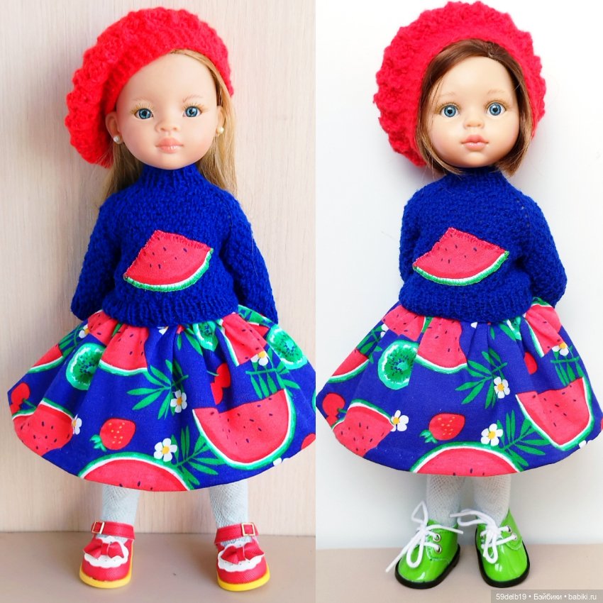 Комплект одежды для кукол Паола Рейна "Арбузные дольки"
