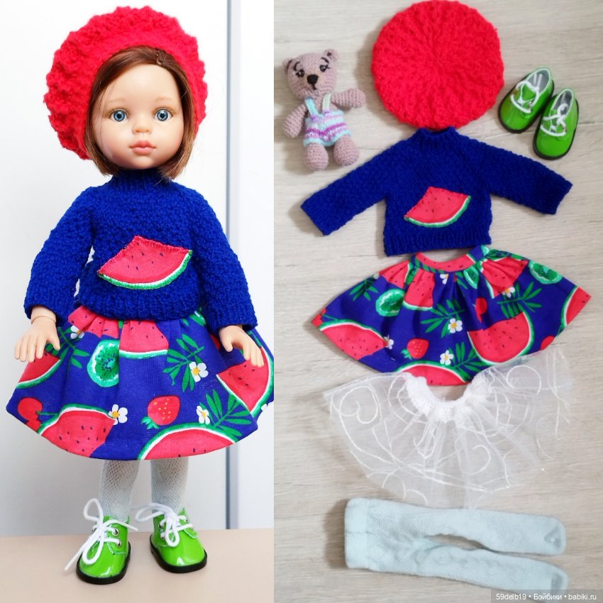 Комплект одежды для кукол Паола Рейна "Арбузные дольки"