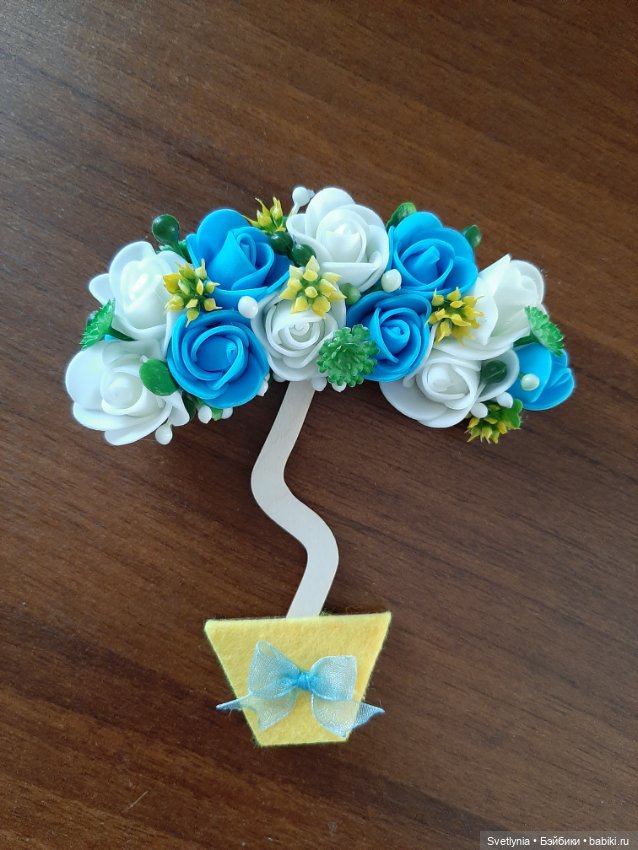 Магнит топиарий — Авторские игрушки из разных материалов: синельная проволока (фото 2)