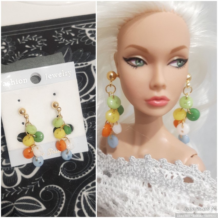 Серьги, часть 2 — Авторские украшения и аксессуары для кукол: фото (фото 5)